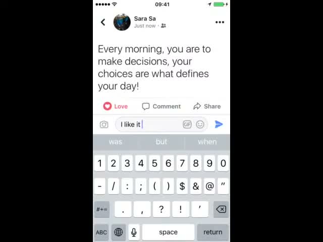 Facebook Type and Send Comment (In-App Demo)