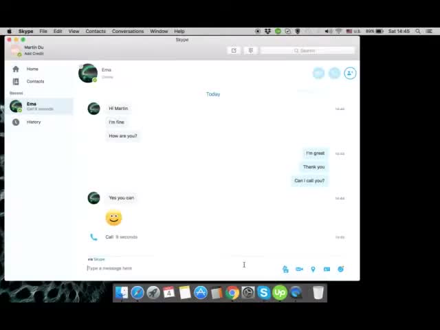 Skype Hang Up Call (In-App Demo)