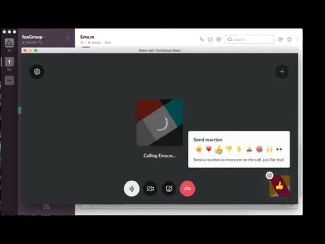 Slack In-Call Reactions (In-App Demo)